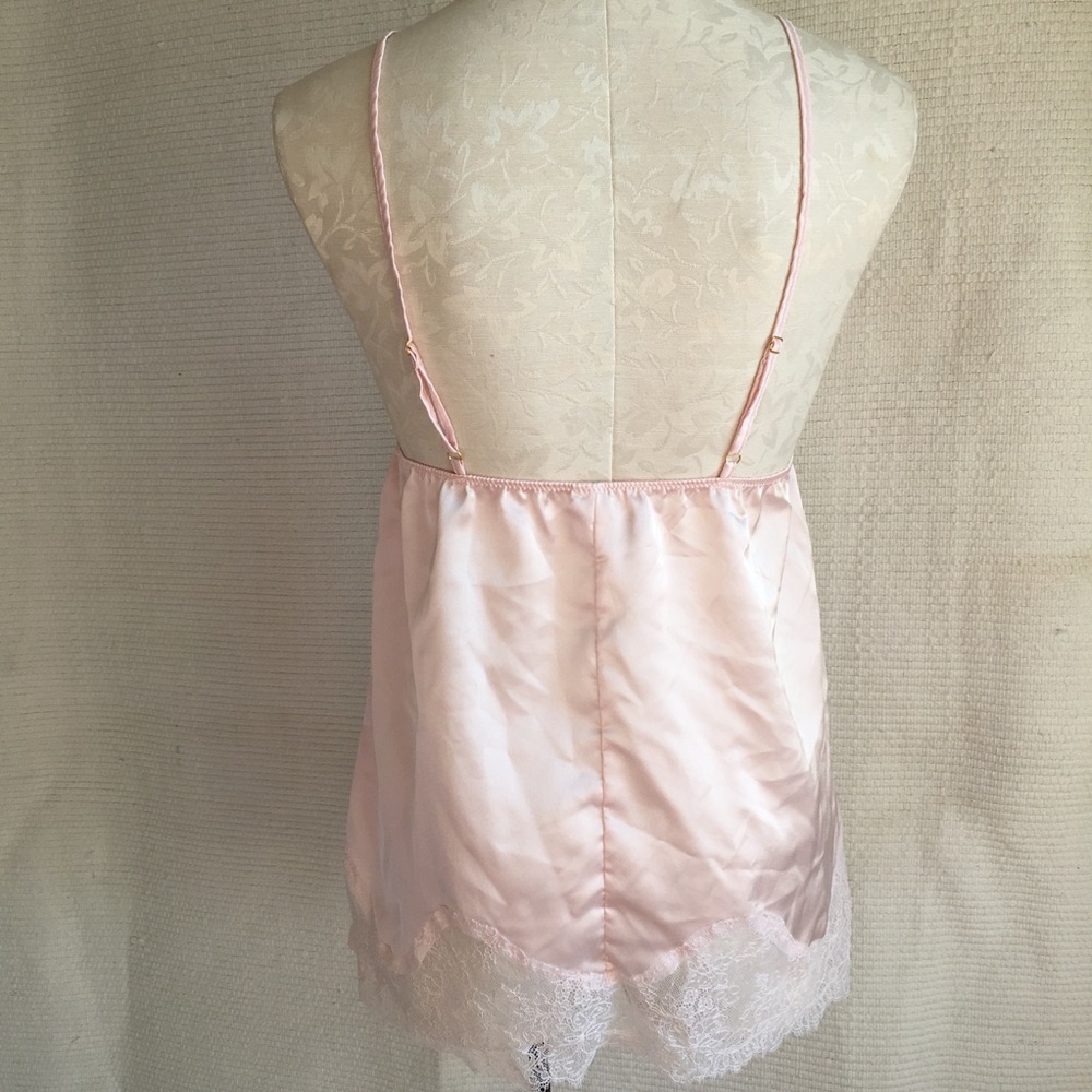 Pink Satin Babydoll Chemise Lace Lingerie NWOT - Picture 3 of 8
